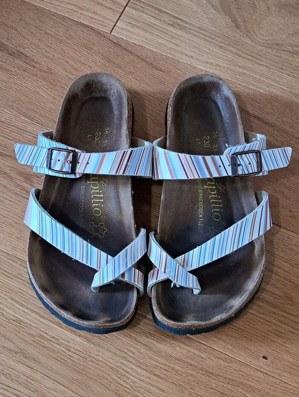 Birkenstock Papillio Clog Sandals Tabora Striped L5 EUR 36